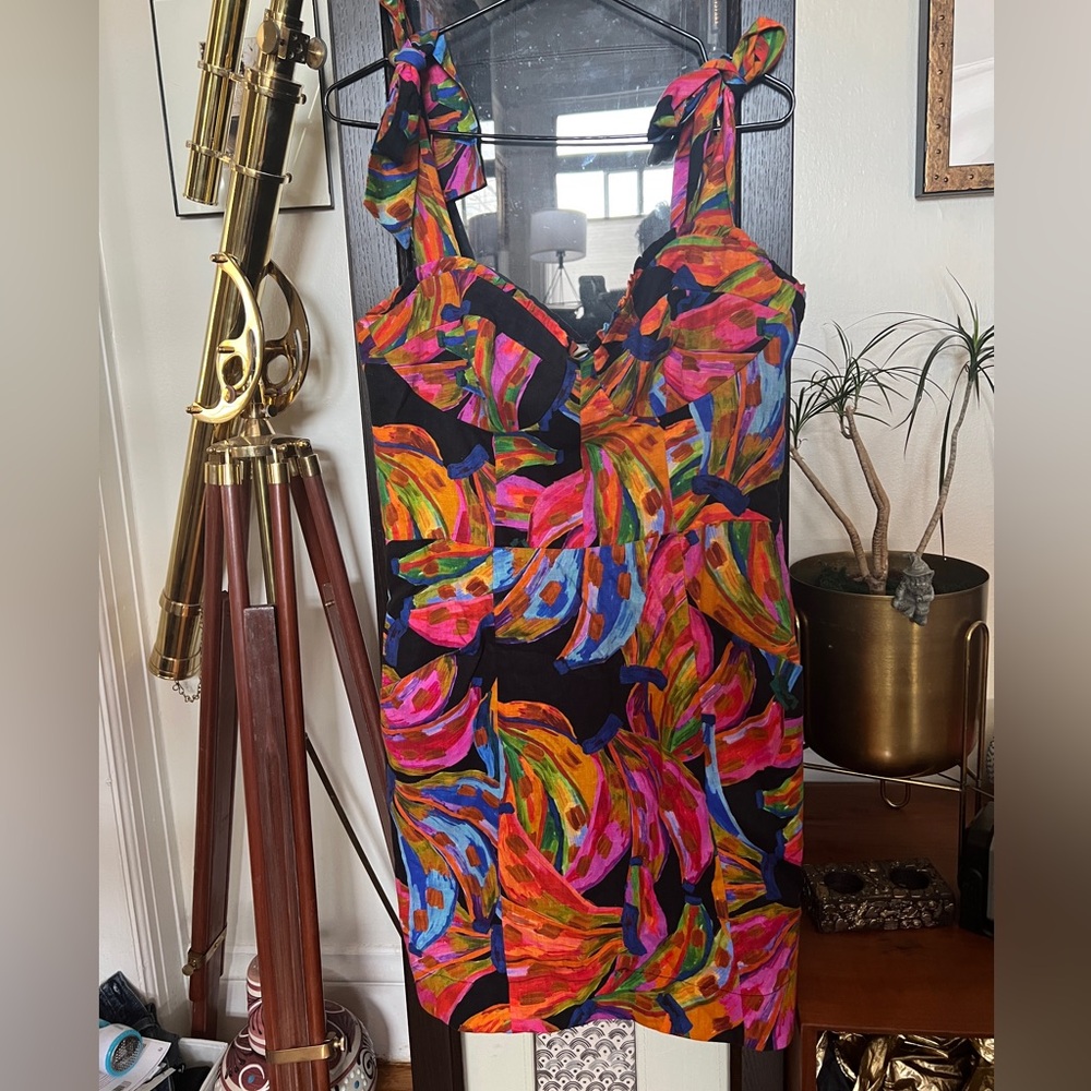 Farm Rio Colorful Abstract Banana Women's Dress - Picture 3 of 10